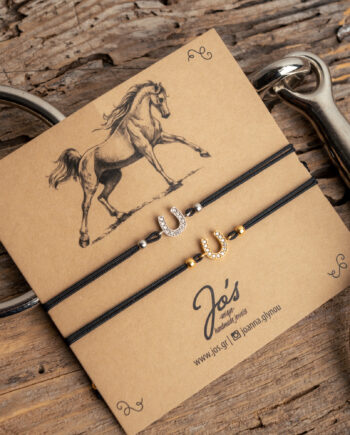 Armbånd Hestesko Hvide Sten Guld