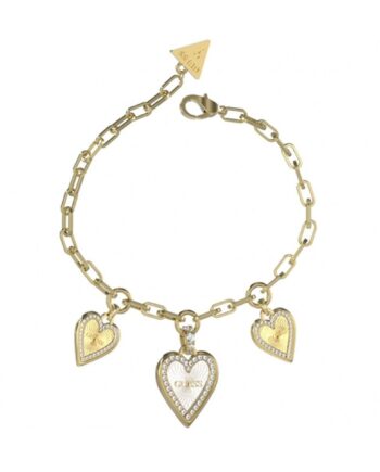 Armbånd Dame Guess Hjertevedhæng Guldfarvet