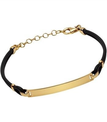 Armbånd Forgyldt Sølv Gummi Til Mulighed For Gravering