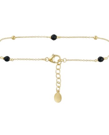 Armbånd Forgyldt Sølv Med Sort Onyx