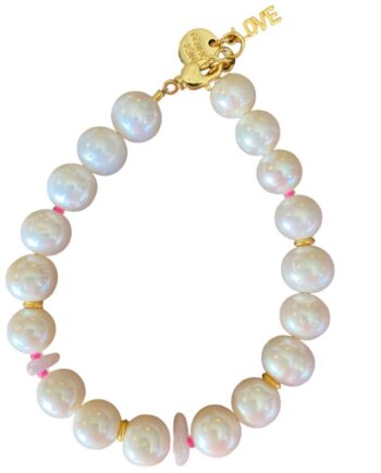 Armbånd Friihof  Siig  Pearl Guldbelagt  Love Vedhæng