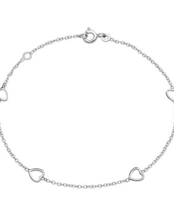 Armbånd Hvidguld Med Hjerter