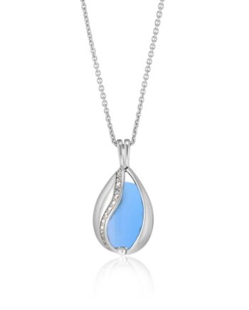 Blankt Smykke Med Blå Onyx