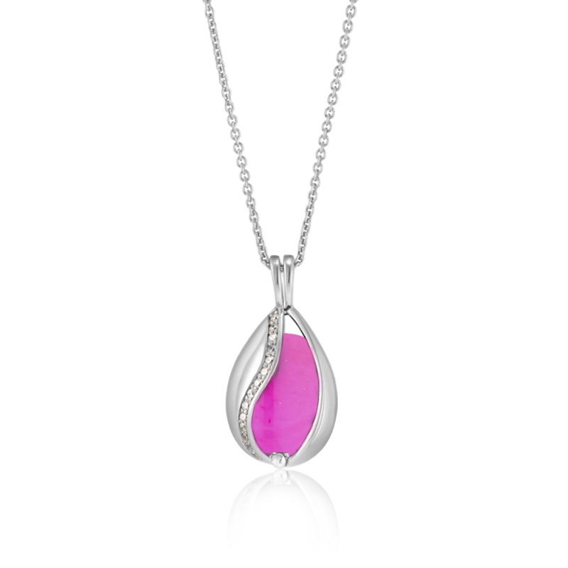 Blankt Smykke Med Pink Onyx