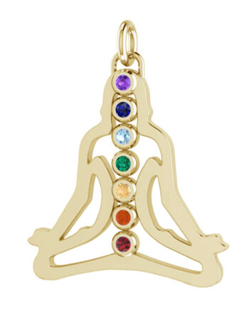 Chakra Vedhæng 35mm Kæde 10k Guld