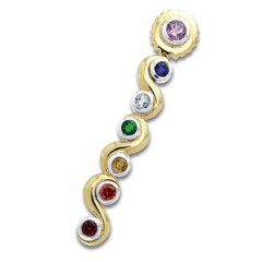 Chakra Vedhæng Forgyldt 50mm Kæde