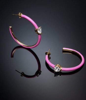 Chiara Ferragni Love Parade Pink Enamel øreringe 40mm