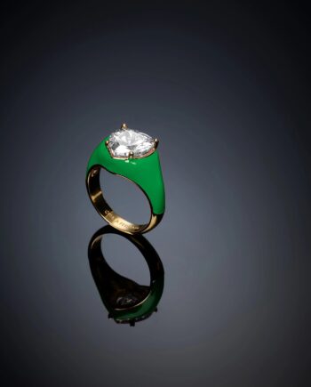 Chiara Ferragni Love Parade Ring Grøn Str