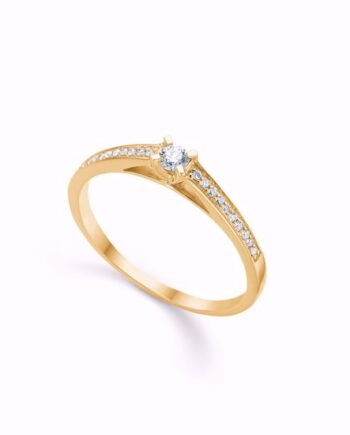 Guld   Sølv Design Ring Karat Med Diamanter