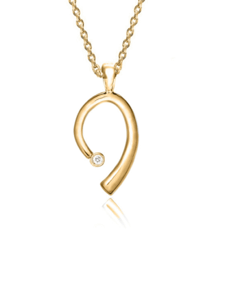 Halssmykke Karat Guld Med Brillant