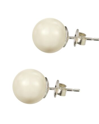 Klassiske Perleøreringe Farven  Crystal Creme