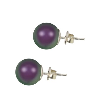 Klassiske Perleøreringe Farven  Iridescent Purple