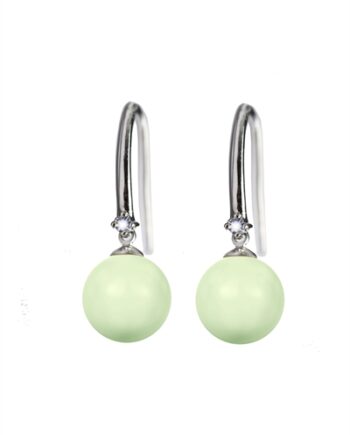 Pearlie øreringe Med  Crystal Pastel Green Perle