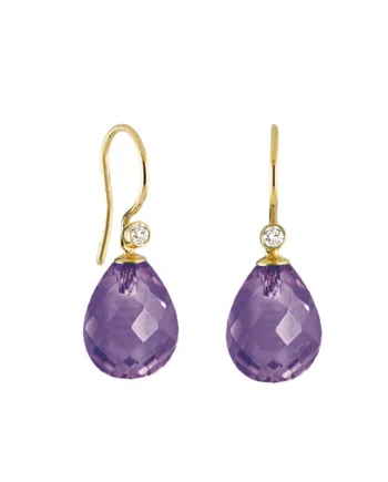 Rabinovich Guld øreringe Med Ametyst Diamant Contessa