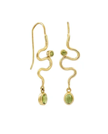 Rabinovich Guld øreringe Med Grønne Sten Delicate