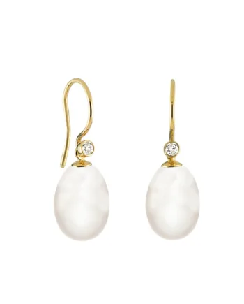 Rabinovich Guld øreringe Med Hvid Perle Diamant