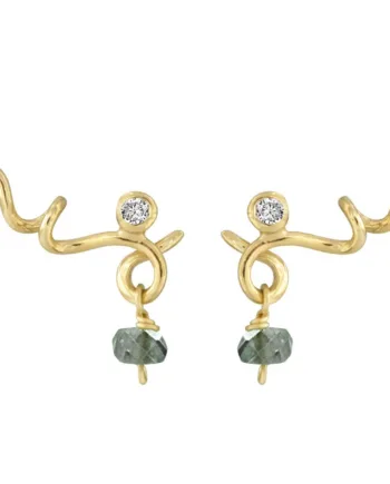 Rabinovich Guld ørestikker Med Smaragd Diamant Sweet Twist