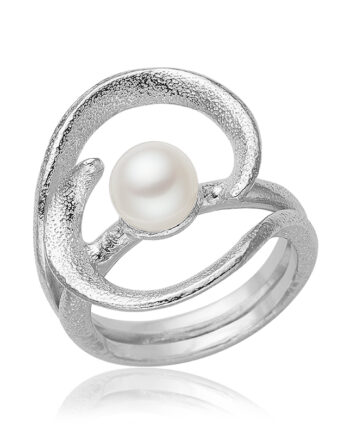Ring Med Hvid Ferskvandsperle