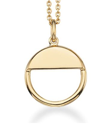 Scrouples Cirkel Sølv Forgyldt Vedhæng Inkl Kæde