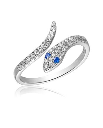 Slangering Med Hvide Blå Zirkonia