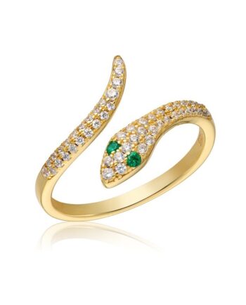 Slangering Med Hvide Grønne Zirkonia