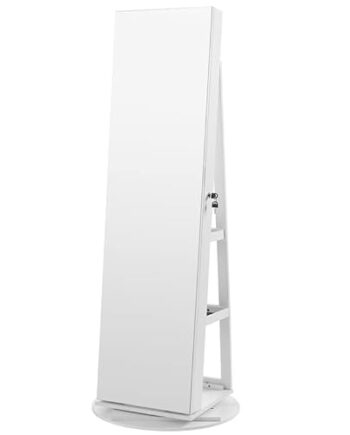 Smykkeskab Roterende Spejlskab Til Smykker Makeup Hvid