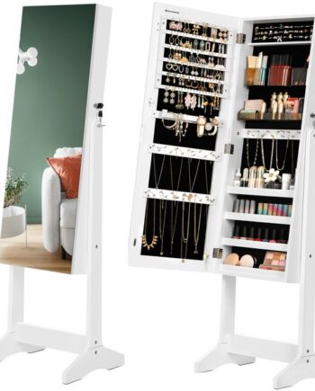 Smykkeskab Spejlskab Med Rum Til Makeup Smykker Hvid