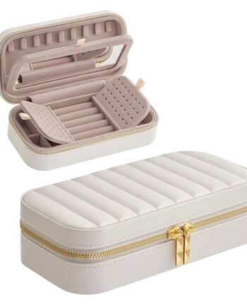 Smykkeskrin Med Spejl Kompakt Rejseskrin Til Smykker Hvid Smykkeopbevaring Daily Living