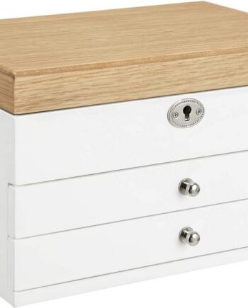 Smykkeskrin Smykkeskrin Træ Med Skuffer Spejl Lås