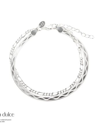 Snake   Figaro Bracelet  Silver