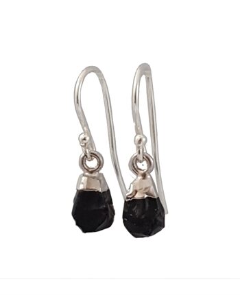 Sølvøreringe Med Sort Onyx