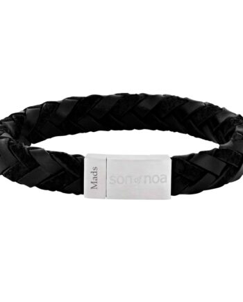 Son Noa Flettet Armbånd Sort Kalveskind