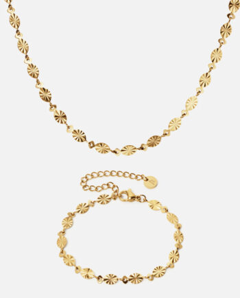 Sunset Halskæde  Armbånd 18k Guldbelagt