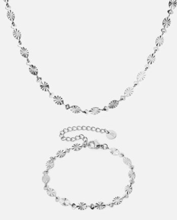 Sunset Halskæde  Armbånd Sølvfarvet