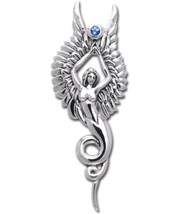 Vedhæng Engel Safir 42mm Kæde