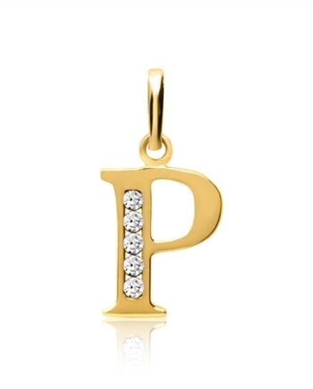 Vedhæng Guld Med Bogstavet Zirkonia