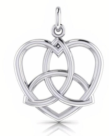 Vedhæng Hjerte Med Triquetra Treenighedssymbolet 31mm Kæde