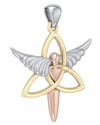 Vedhæng Med Engel Triquetra Treenighedssymbolet 47mm Kæde