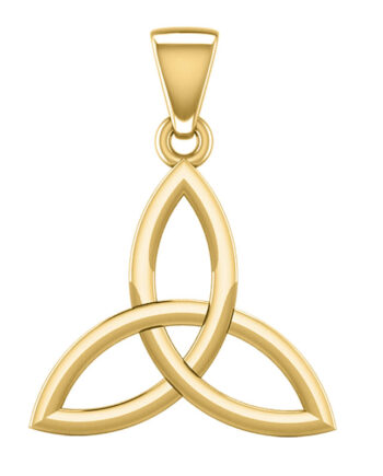 Vedhæng Med Triquetra Treenighedssymbolet 25mm Kæde Forgyldt Karat Guld