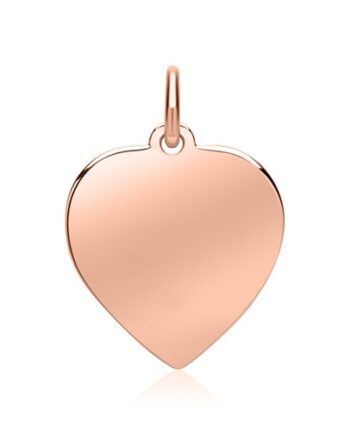 Vedhæng Rosaguld Med Hjerte Mulighed For Gravering