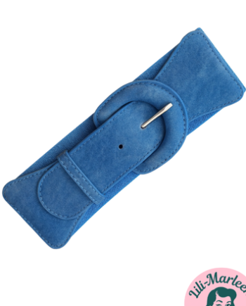 Bredt Elastisk Lakbælte Denim Blå