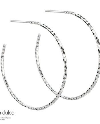 Diamond Cut Hoop  Silver