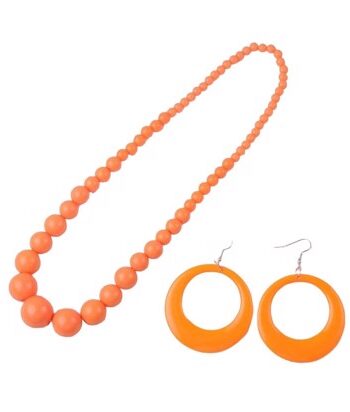 Halskæde Med Plastperler Miss Stina Orange