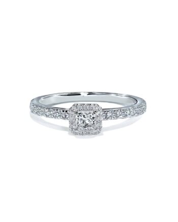 Oxford Halo Square Solitaire Ring