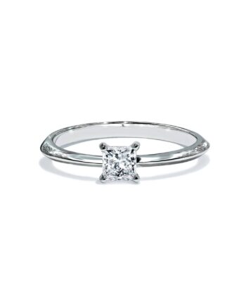 Oxford Sølv Firkantet Solitaire Ring