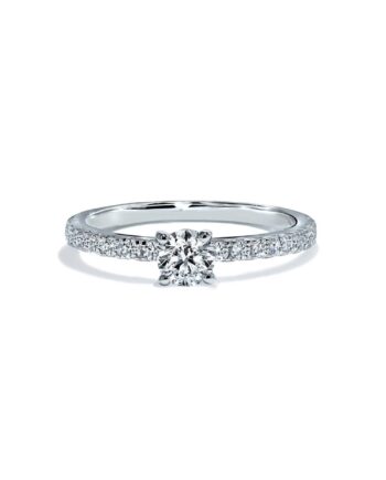 Oxford Sølv Rund Solitaire Ring Med Sten