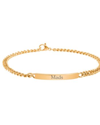 Son Noa Armbånd Forgyldt Stål Med Plade 5mm