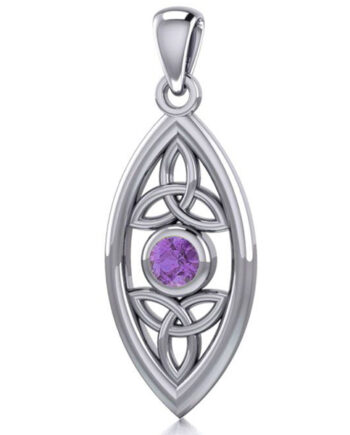Vedhæng Med Triquetra Treenighedssymbolet Ametyst 32mm Kæde