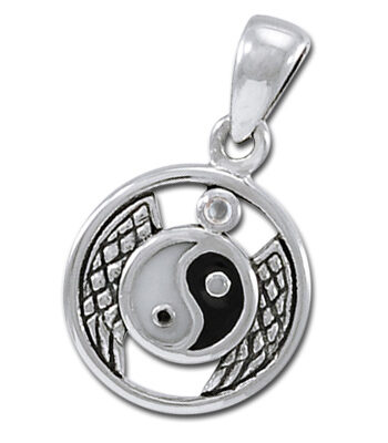 Yin Yang Vedhæng Med Bjergkrystal Kæde