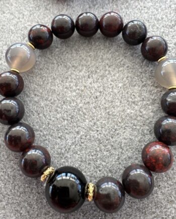 Armbånd Friihof  Siig Store Brune Perler